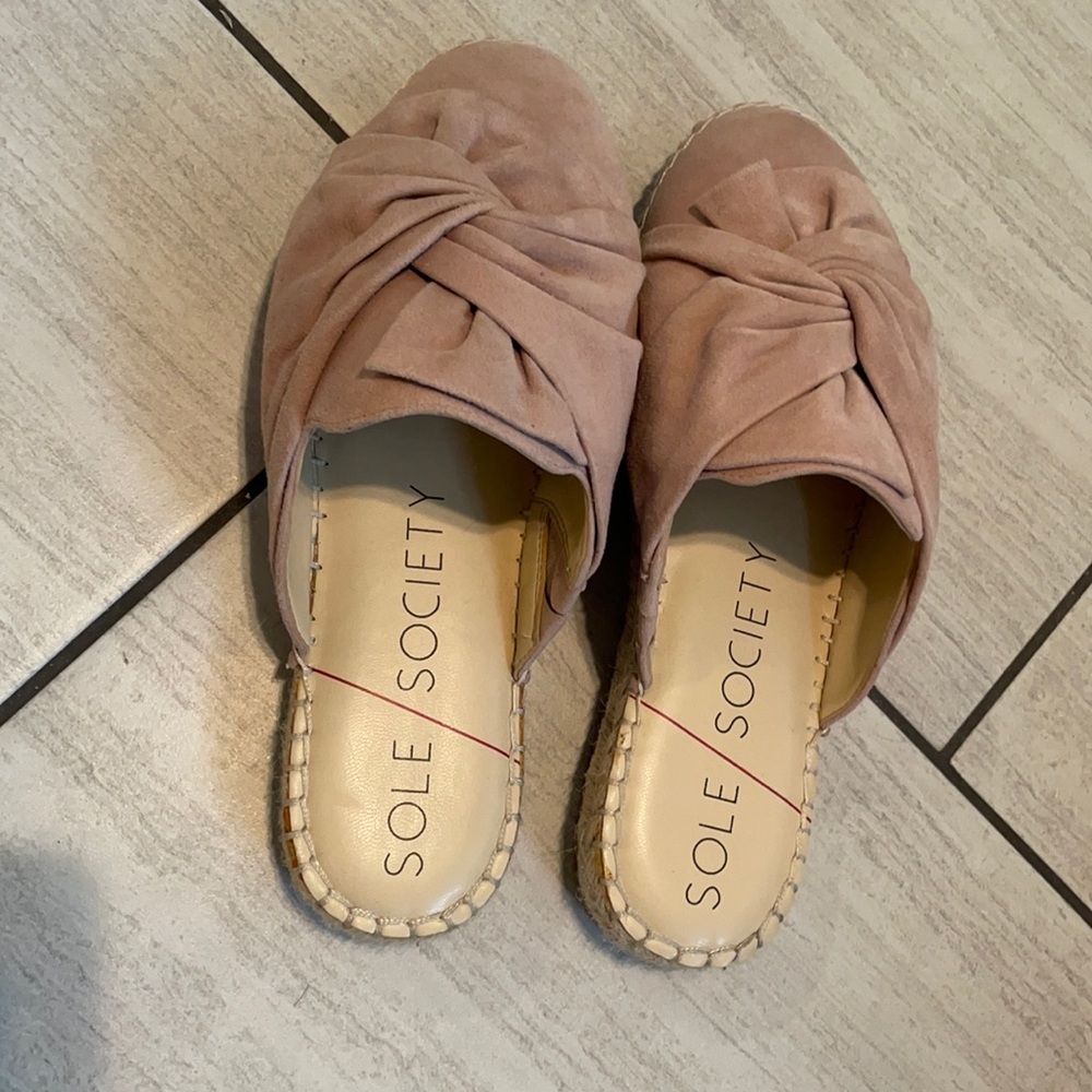 Sole Society dusty pink slides sz 7 NWT